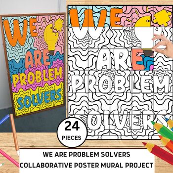 Preview of We Are Problem Solvers Collaborative Mural:Activity for the First Day of School