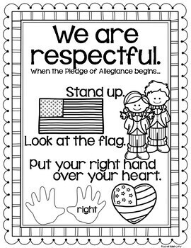We Are Respectful --- Code of Conduct for Pledge of Allegiance | TpT