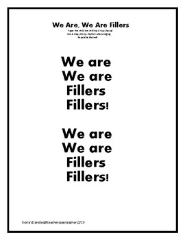 Preview of We Are, We Are Fillers