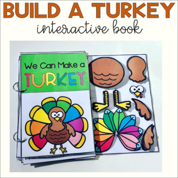 We Can Build a Turkey Interactive Book by The Speech Rainbow | TpT