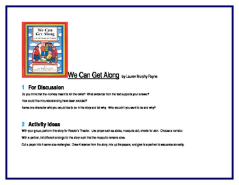 Preview of We Can Get Along for Guided Reading or Community Building