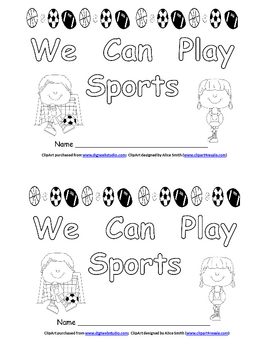 Preview of We Can Play Sports- Kindergarten Emergent Reader book