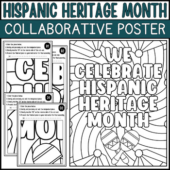 We Celebrate Hispanic Heritage Month Collaborative Coloring Poster