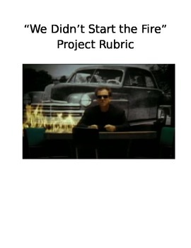 Preview of "We Didn't Start the Fire" Project Rubric