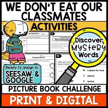 Preview of We Don't Eat Our Classmates ACTIVITIES Digital and Printable