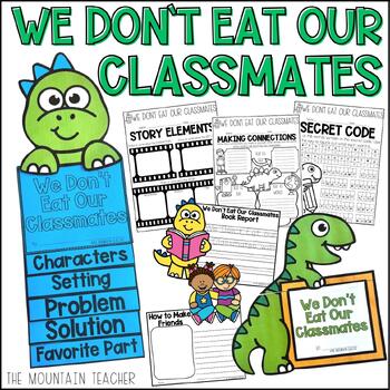 Preview of We Don't Eat Our Classmates Read Aloud Activities with Dinosaur Crafts
