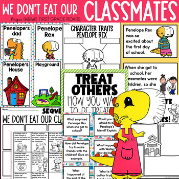 Preview of We Don't Eat our Classmates Back to School Comprehension Book Companion