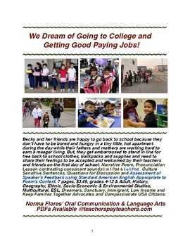 Preview of We Dream of Going to College! ESL Oral Communication Skills