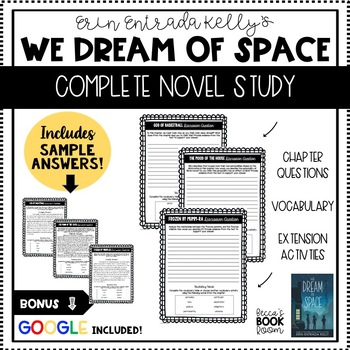Preview of We Dream of Space - Novel Study & Sample Answers - GOOGLE & PRINT Included
