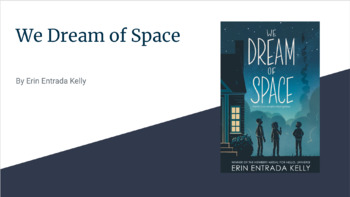 Preview of We Dream of Space slides, book study, novel study, lit circle