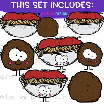 We Go Together Clipart Spaghetti Meatballs Jen Hart Clip Art