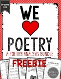 We HEART Poetry!  A Poetry Analysis FREEBIE for Grades 4-8