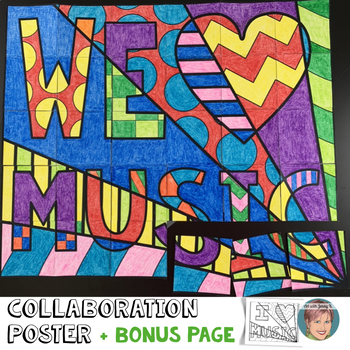 Preview of We "Heart" (Love) Music Collaboration Poster | Fun Music Appreciation Activity
