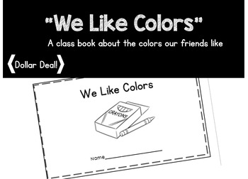 Preview of We Like Colors- a shared writing class book