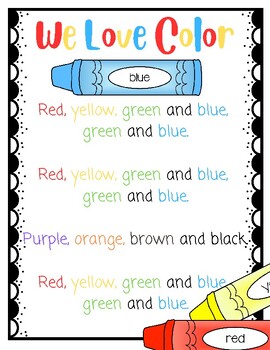 We Love Color- Color Circle Time Song for Pre-k, Preschool & Kindergarten