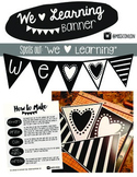 We Love Learning Banner - Stripes and Hearts