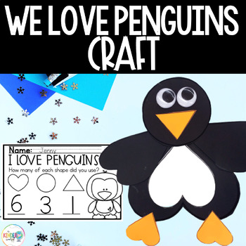 Preview of We Love Penguins Craft | Valentine's Day Craft | Arctic Animals Craft