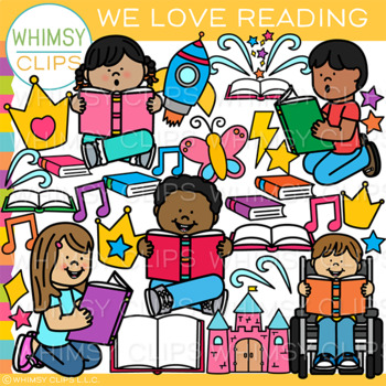 Preview of We Love Reading Clip Art