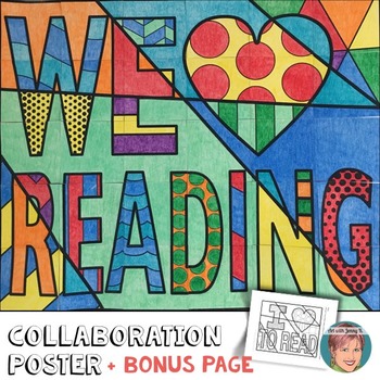 Preview of We Love Reading Collaboration Poster | Great Activity for Reading Week!