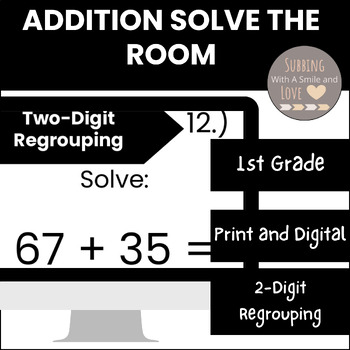 Preview of Addition Solve the Room Activities: 2-Digit Regrouping