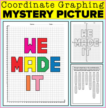 Preview of We Made It Coordinate Graphing - Last day of school - End of the Year Activities