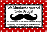 We Mustache you not to do Drugs - Red Ribbon Labels