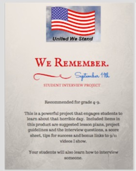 Preview of We Remember: 9/11 Interview Project and Lesson Ideas