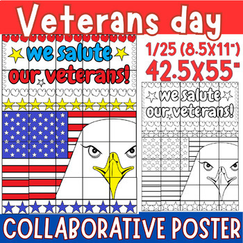 Preview of We Salute our Veterans Bulletin board | Veterans day Collaborative Poster Art