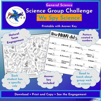 Preview of We Spy Science Teamwork Back to School Challenge