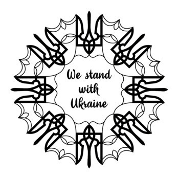 Preview of We Stand with Ukraine mandala / coloring (Crisis 2022)
