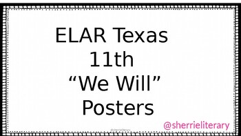 Preview of We WIll Posters 11 Grade - Texas - Print and Digital - EDITABLE