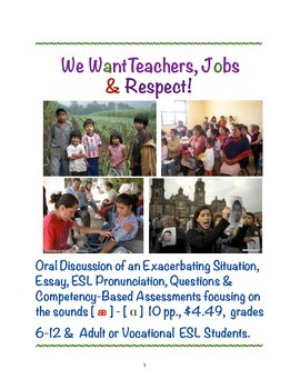 Preview of ESL Public Speaking Skills: We Want Teachers, Jobs & Respect!