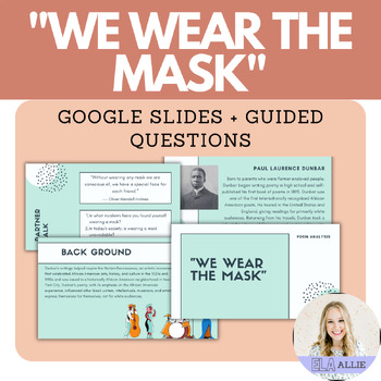 Preview of We Wear the Mask Poetry Activity + Analysis Presentation