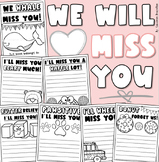 Goodbye Cards We Will Miss You Writing Activity Book