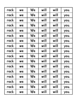 Preview of We Will Rock You - Sight Word Scramble