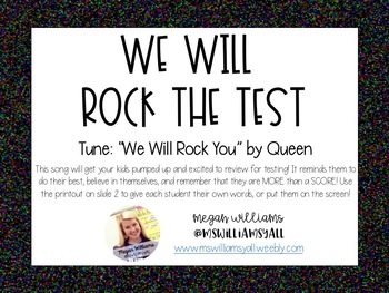 Preview of We Will Rock the Test Song