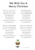 We Wish You A Merry Christmas - Christmas Song Sheet Lyrics
