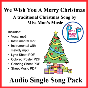 Preview of We Wish You A Merry Christmas I Christmas Concert Song I  Song Pack mp3's, PDF's