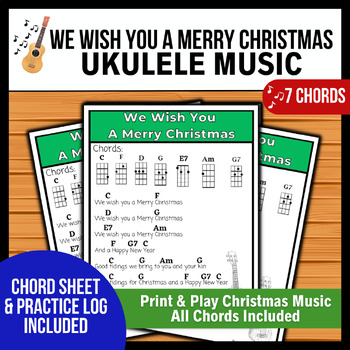 Preview of We Wish You A Merry Christmas Ukulele Lead Sheet → Print & Play Music