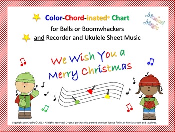 Preview of We Wish You a Merry Christmas - for Bells and/or Boomwhackers, Recorder, Uke