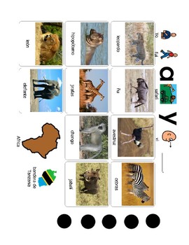 Preview of We all went on Safari - African animals in Spanish/Animales de Africa