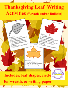 Preview of We are Thankful! Thanksgiving Leaf Writing Activities