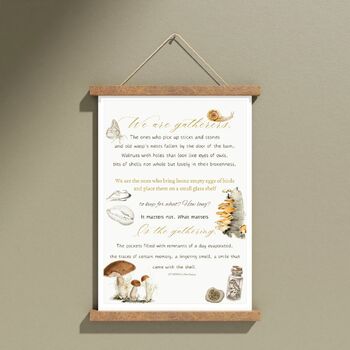 Preview of We are gatherers -natural classroom poem poster - forest school, reggio inspired