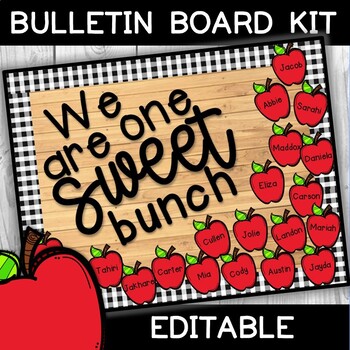 Preview of "We are one SWEET bunch!" Editable Apple Bulletin Board