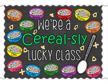 Preview of We're A Cereal-Sly Lucky Class March Bulletin Board Kit- Lucky Charms Cereal