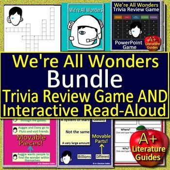 Preview of We're All Wonders Bundle - Book Guide AND Review Game - Print AND Paperless