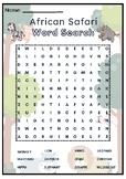 We're Going on Safari Animal Word Search with Answer Key