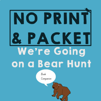 Preview of We're Going on a Bear Hunt Speech Companion Boom™ Cards with Activities for Prek