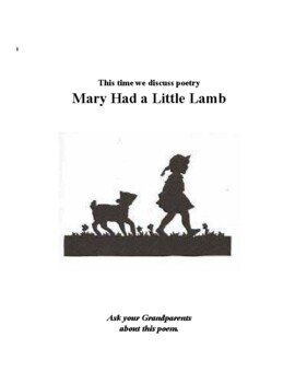 Preview of We take a look at the rhyme - Mary had a little lamb