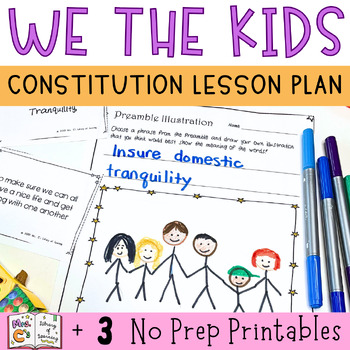 Preview of We the Kids Constitution Day Lesson Plan | Read Aloud & Activities